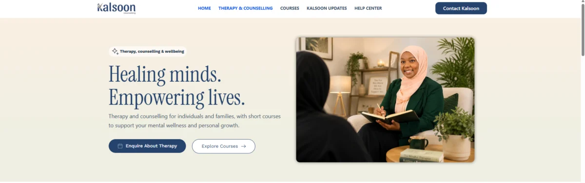 Kalsoon website designed by Cabdisamad Ibrahim